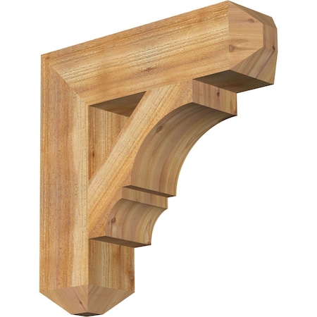 Ekena Millwork Balboa Craftsman Rough Sawn Bracket, Western Red Cedar, 6"W x 24"D x 24"H BKT06X24X24BOA04RWR